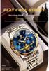 Binbang Luminous Skeleton Waterproof Quartz Men's Watch