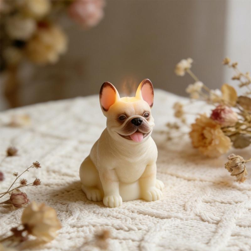 Creative French Bulldog Silicone Candle Mould For Customes Aromatherapys And Decoration