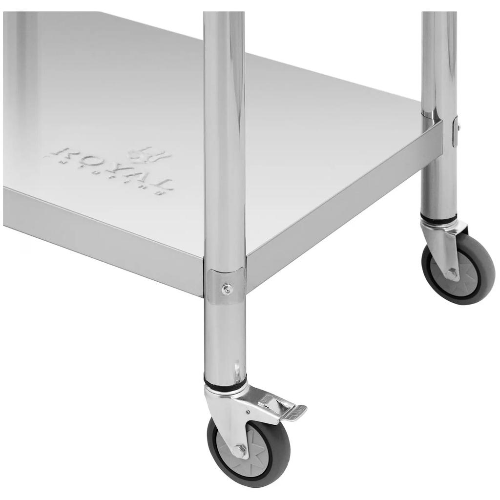 Table worktop on wheels, 2 levels, 60 x 90 cm, STEEL, up to 145 kg