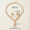 Gold zinc alloy inlaid rhinestone necklace earrings two-piece set for women's jewelry, women's jewelry set with accessories