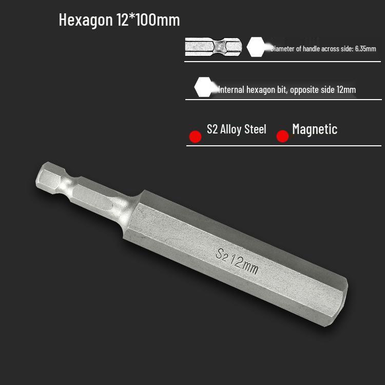 S2 Air Impact Hex Socket Bit Set, Pneumatic & Electric Screwdriver, 1/4 Strong Magnetic
