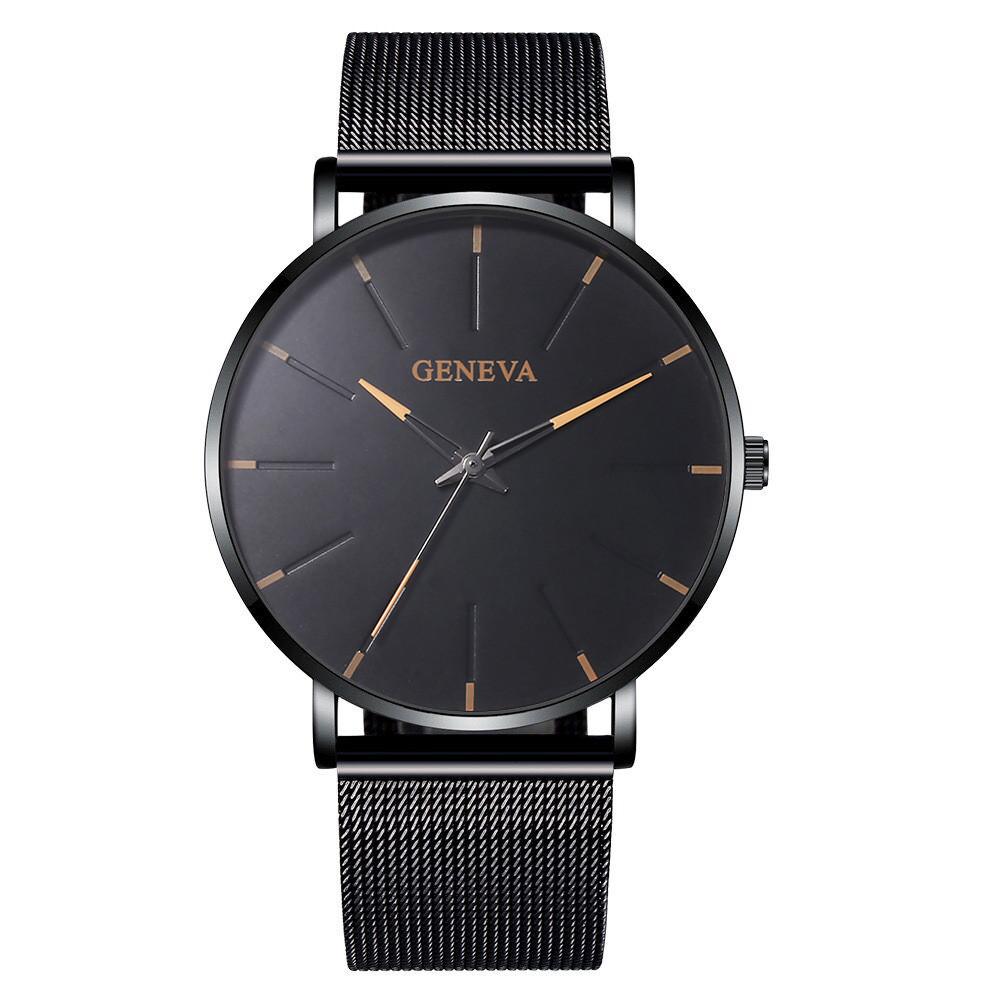 Geneva Mens Quartz Watch Alloy Band With Decorative Dial For Casual Wear