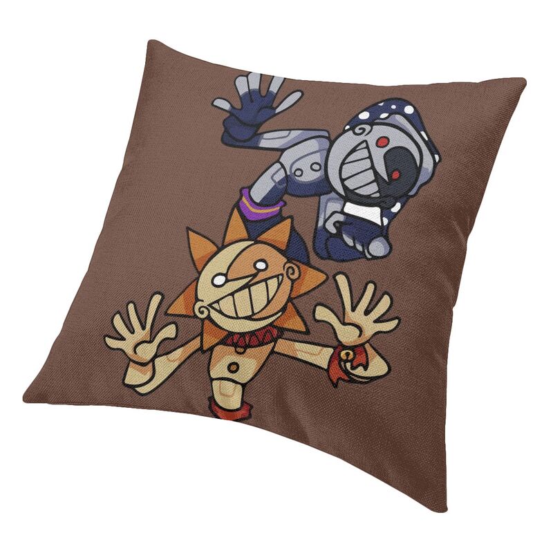 Sundrop And Moondrop Throw Pillows Case Living Room Decoration FNAF Security Breach Outdoor Cushions Cover Square Pillowcase