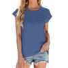 Women's Fashion Casual Basic Textured Solid Color Neck T-Shirt Vest Top