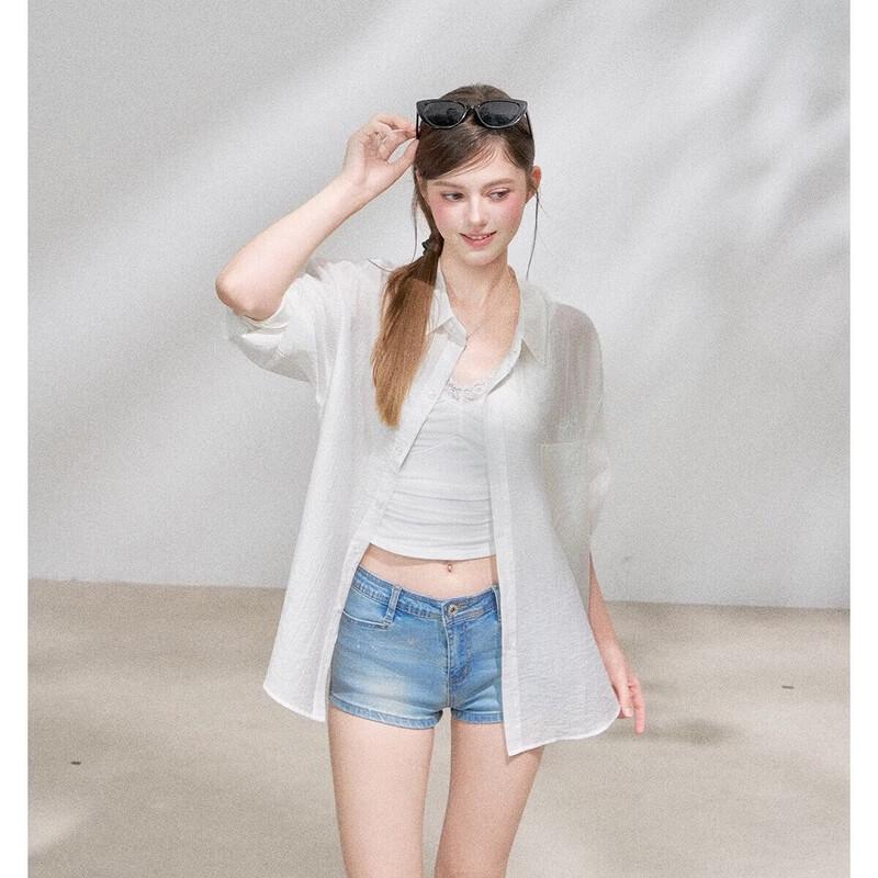 ICH MODE Women s Lyocell Sun Protection Long-Sleeve Shirt L