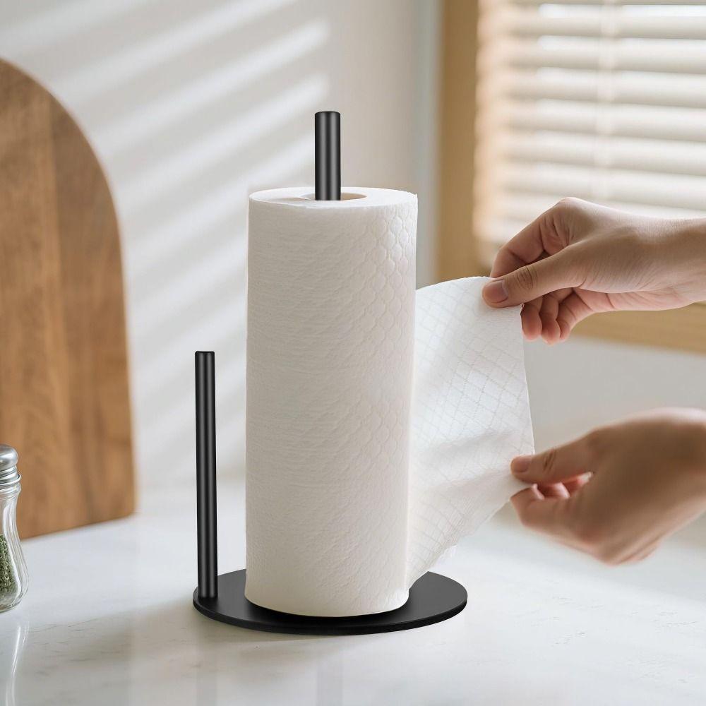 One-Handed Tear Paper Towel Stand Stainless Steel Paper Towel Dispenser  Bathroom