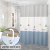 Creative With Hooks Shower Curtain Waterproof Printing Window Fabric Polyester Bathtub Partition Curtain Bathroom Accessories