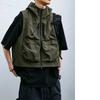 Short Japanese Style Outdoor Fishing Hooded Vest Unisex Waterproof Workwear Jacket Youth Summer Casual  Color Vest