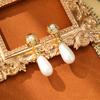 Jewelry New Vintage Earrings Pearl French Geometric Exquisite Palace Style Tassel Earrings Women's Light Luxury Jewelry