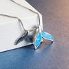 Creative Fashionable and Trendy Pisces Tail Blue Necklace for Women Featuring A Cool and Minimalist Collarbone Chain