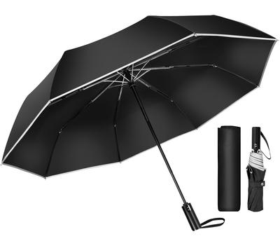 MOTIFUN Folding Automatic Large Size Super 8 Suitable for Sun and Heavy UV Reflective Rainy Season Typhoon Foldable Umbrella for Storage Pouch