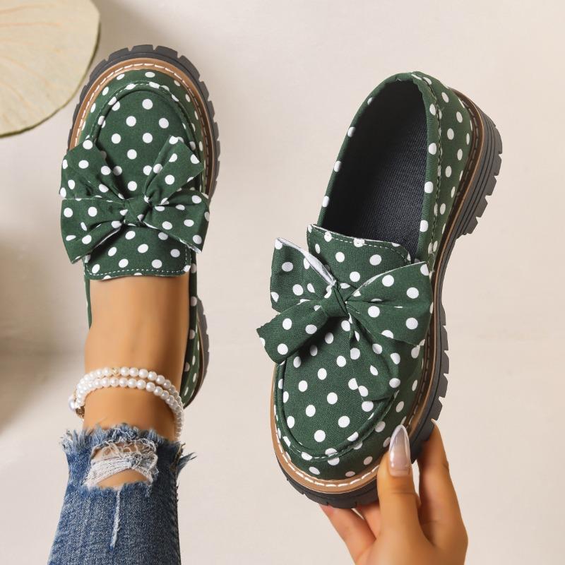 Nuove scarpe singole Ji punta tonda tacco grosso fiocco scarpe in pelle da studente donna stile britannico