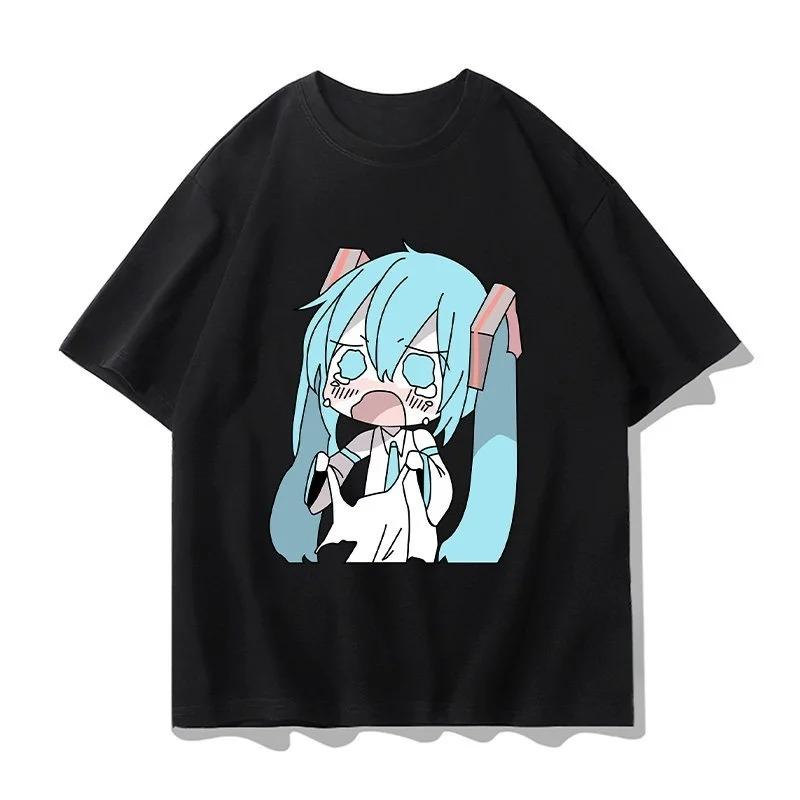 Hatsune Miku Chibi "Toilet Paper Meme" Black Women And Men Comfortable Fashion T-Shirt