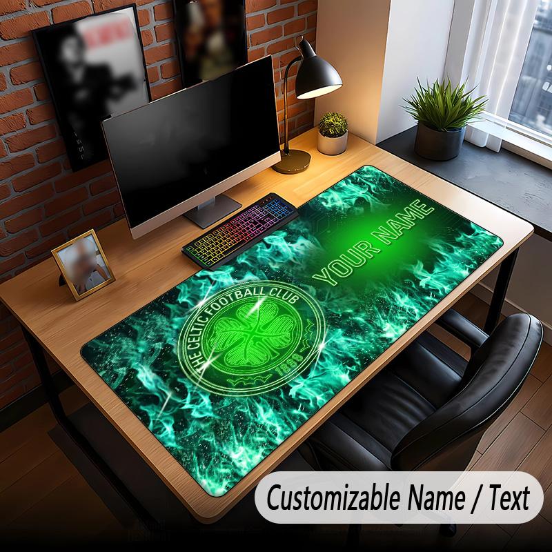 Large Mouse Pad Celtic FC Print Custom Name Text Desk Mat for Office Gaming