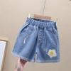 Letnie dziecięce krótkie spodenki jeansowe dla dziewczynek moda dziewczyna krótkie dżinsy księżniczki spodnie dziecięce spodenki dziewczęce odzież dla dziewczynek w kwiaty