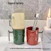 No-Drill Wall-Mounted Toothbrush & Cup Holder