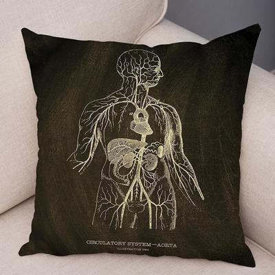Home Decor Anatomy-Themed Digital Printed Pillow Covers Pattern Cushion Cover Suitable For Sofa Bedroom Car Pillow Cover