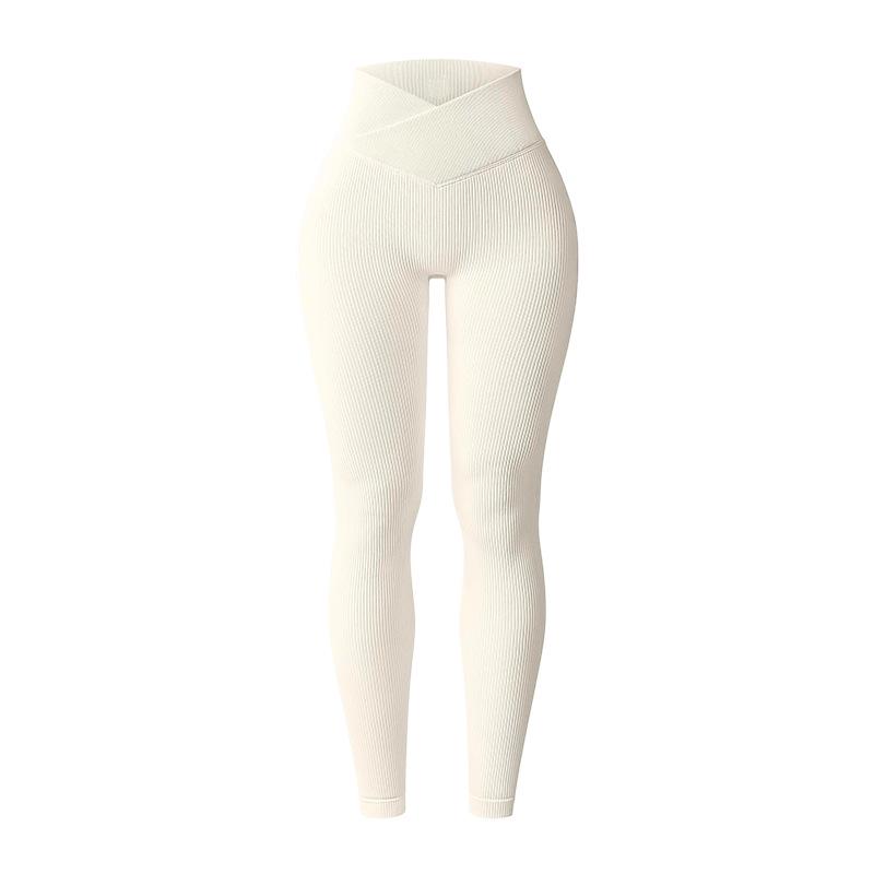 High-Waist Seamless Crossover Tummy Control Yoga Pants - Quick-Dry, Skin-Friendly, High Elasticity Fitness Wear