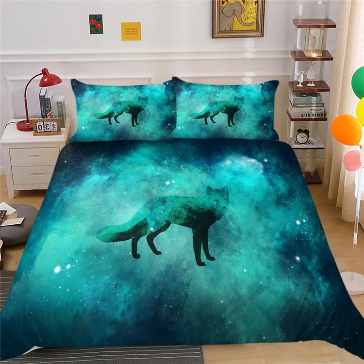 Galaxy Duvet Cover Set Animals Pattern Zebra Butterfly Rabbit King Size Comforter Cover For Kid Teen Adult Polyester Bedding Set