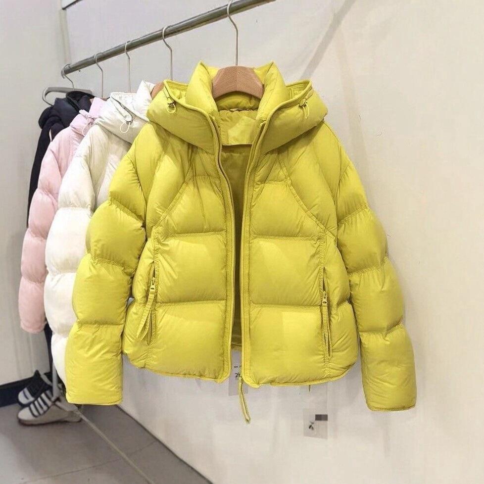 New puff down cotton clothes women's short hooded Korean version loose small bread clothes thickened warm jacket women