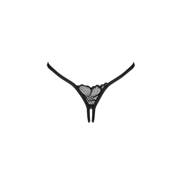Obsessive - Serafia String Sans Entrejambe - Noir XS/S