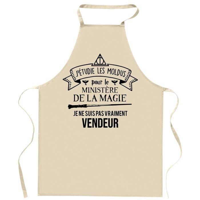 Tablier de cuisine - Ministère de la Magie - Impression bretonne - Coton résistant - Impression fabriquée en France