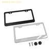 Universal Black Silver License Plate Frame With Screws – Auto Fiber Number Plate Tag Cover For Front And Rear