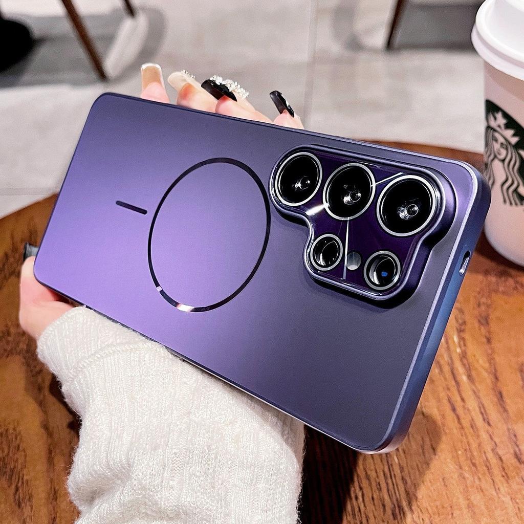 Luxury Magnetic AG Reflective Matte Plating Phone Case For Samsung Galaxy S26 Ultra S25 Plus Galaxy S24 For Magsafe Armor Cover