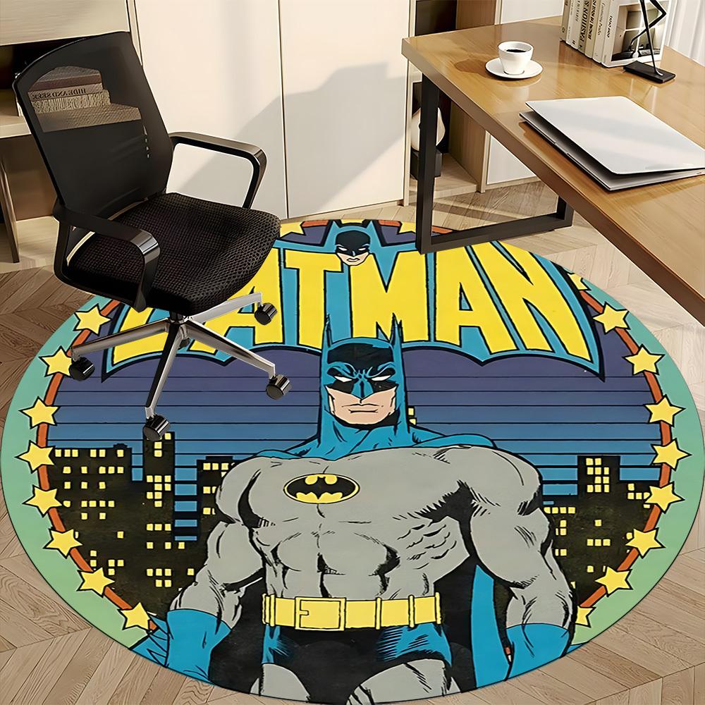 1pz Tappeto Rotondo Ufficio Batman, Sotto Sedie da Ufficio Camera da Letto Soggiorno Arredamento Casa, Decorazione Stanza, Disponibile in Varie Misure