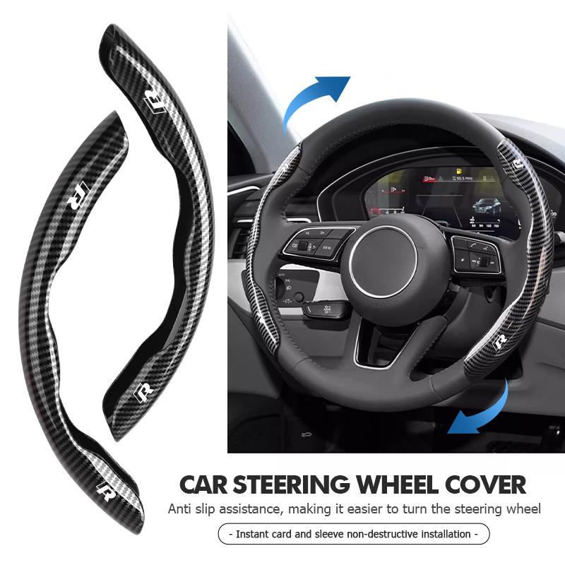 VFHJQ1 Half Pack Car Steering Wheel Non-slip Cover Auto Protector For Volkswagen VW Golf Jetta Passat Mk4 Mk5 Mk6 CC B5 B6 B7 Golf 4