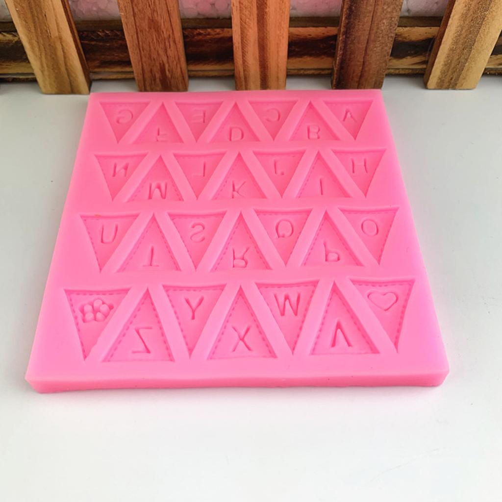 Alphabet Triangular Flag Silicone Molds Handmade for Chocolate Baking Dessert