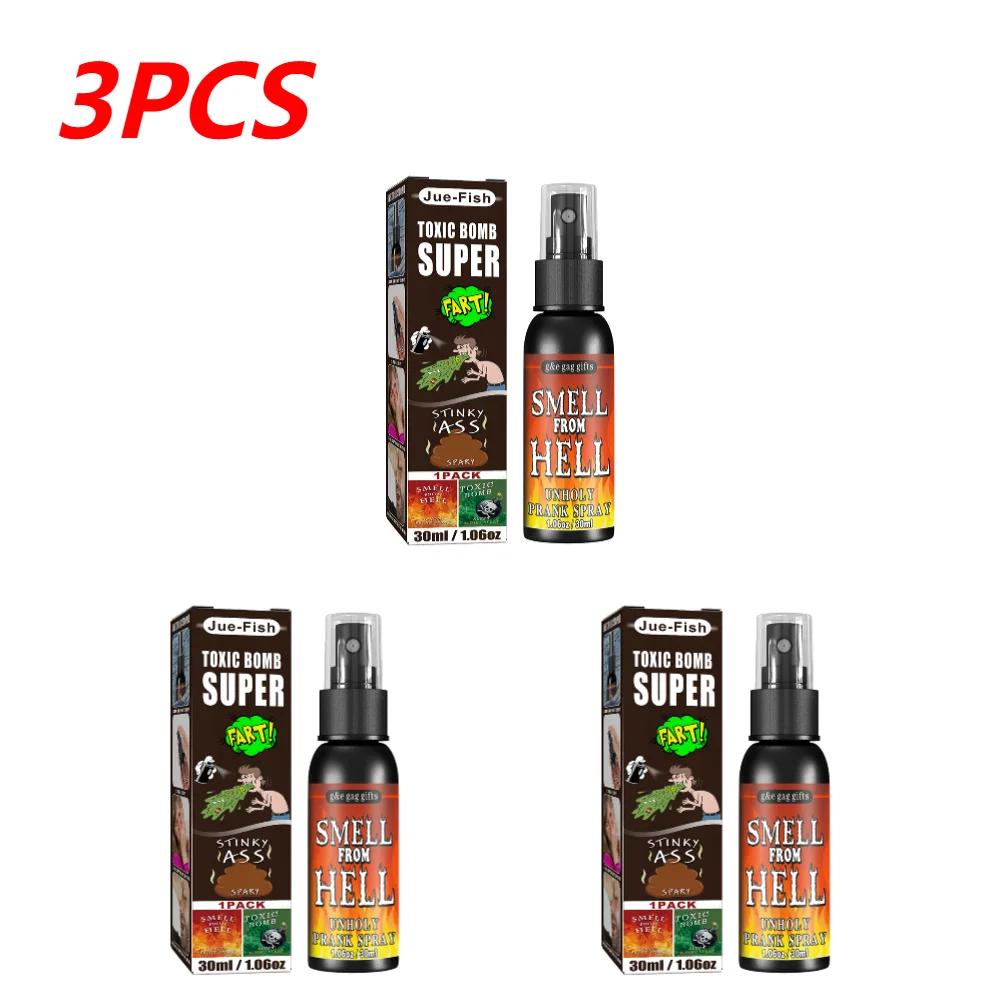 1/2/3PCS Fart Gag Spray Can Stink Bomb Ass-Smelly Stinky Gas Gag Prank Novelties Toys Halloween Party Supplies for Kids Adults