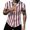 Summer Hawaiian Shirts 3d Printed Striped Sexy Men Women Clothing Men's Vocation Lapel Camisa Fashion Beach Short Sleeve  Blouse