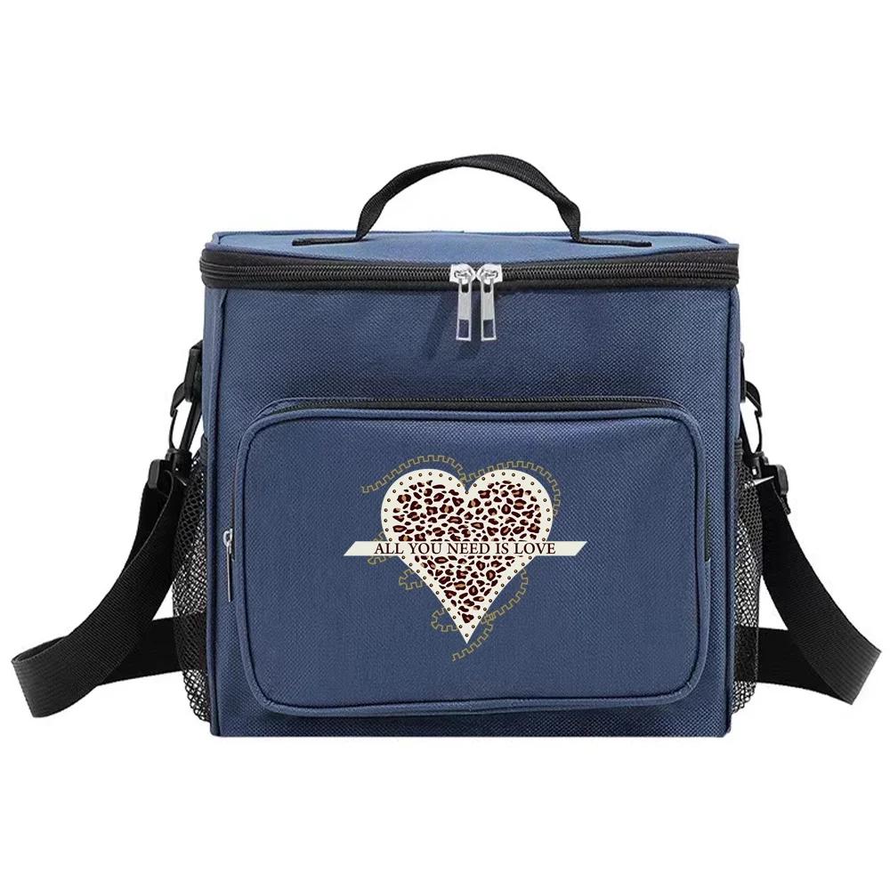 Insulated Lunch Bags Cooler Box Thermal Organizer Handbag for Student Portable Waterproof Camping Storage Boxes Leopard Pattern