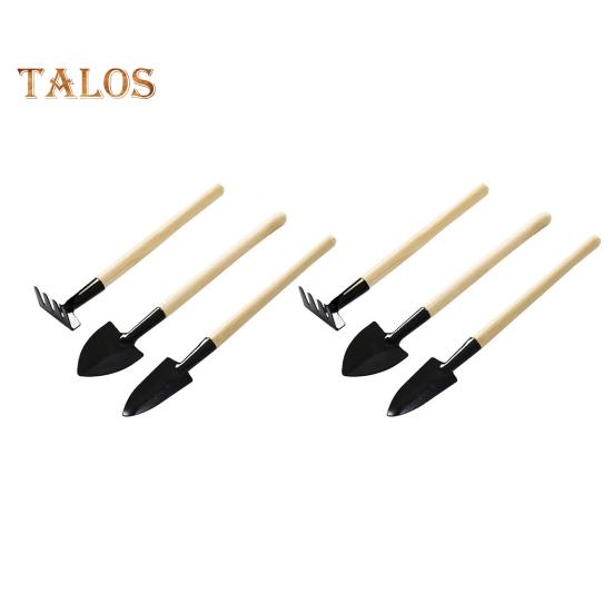 

2 набора мини-садовых инструментов, детский металлический совок с деревянной ручкой, мини-грабли и лопата для рыхления почвы, пересадки, офиса, дома, горшечных растений S