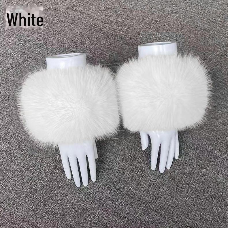 Dámské zimní plyšové manžety na zápěstí z umělé kožešiny - imitace lišky, mývala, králíka.
