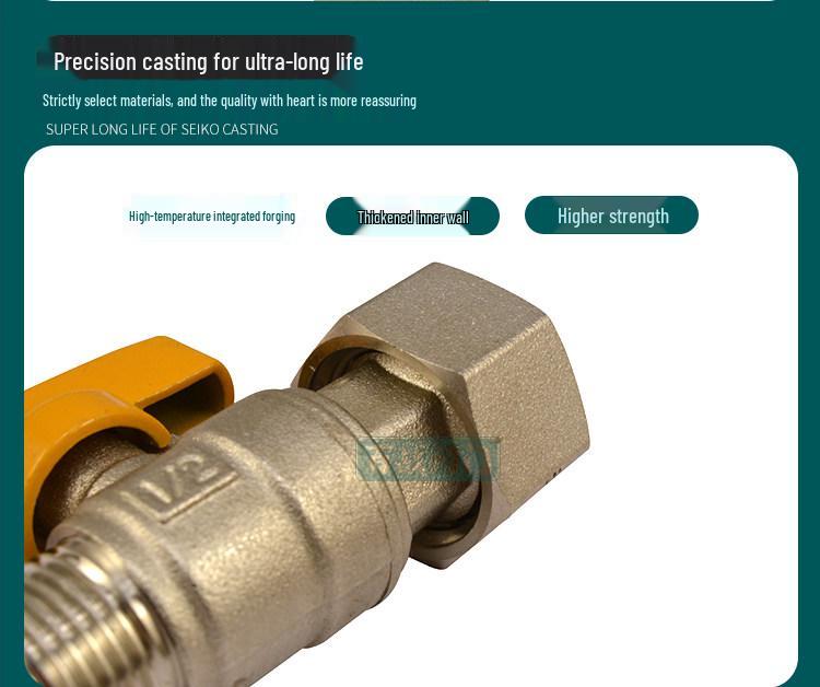 Brass Quick Connect Gas Ball Valve, 4/6-Point Male/Female Thread for Natural Gas and Water Heaters