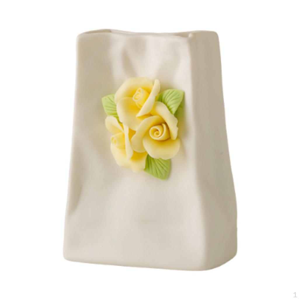 Chinese Handmade Porcelain Flower Vase Holder Desk Decoration Flowerpot for Holidays Birthday