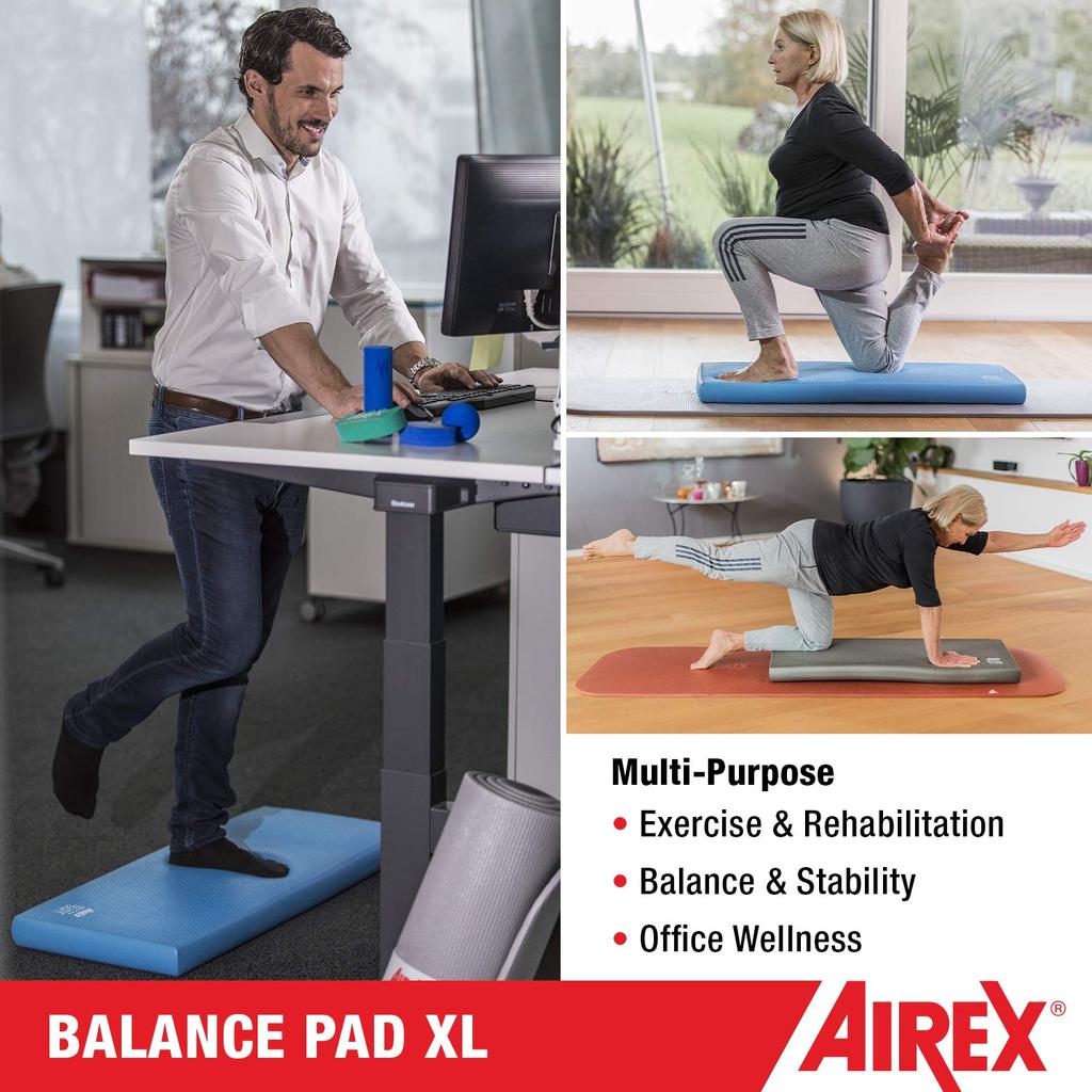 AIREX Balance Pad 60mm Charcoal Training Mat XL, Thick, Gray,