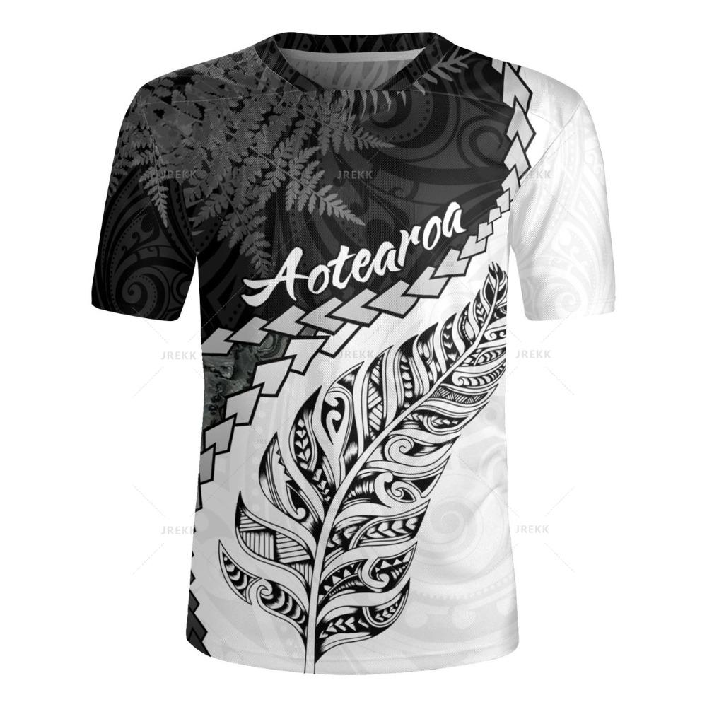 3D Printed New Zealand Rugby-Jersey Silver Fern Flag Styles V Neck T Shirt NZ Jersey V-Neck T-Shirts Men Cool Short Sleeves Tees