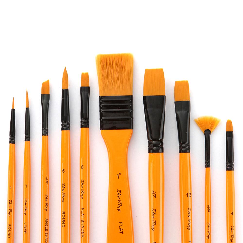 Kjøp 10pcs Paint Brushes Set Kit Artist Paintbrush Multiple Mediums