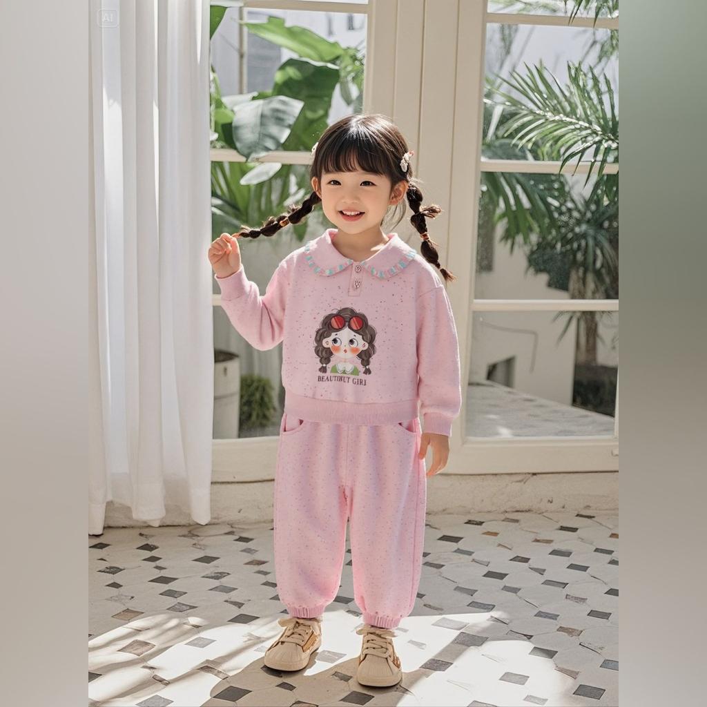 Kids Casual Long-Sleeve Set, Comfortable Daily Wear Outfits