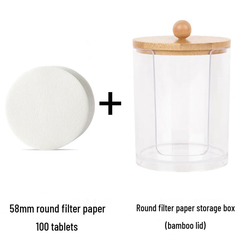

Zhaoran 58mm Round Coffee Filters with Bamboo Storage Box