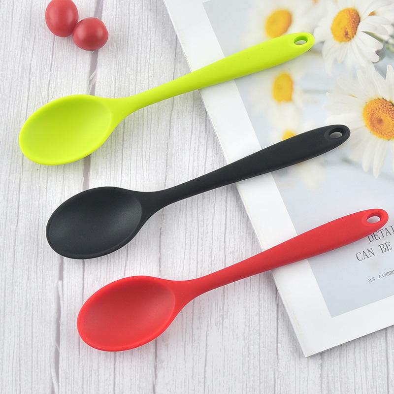 Integrated Silicone Cooking Spoon Set - Non-Stick, Multi-Purpose Rice, Seasoning, Soup, Wok, and Stir-Fry Spoons.