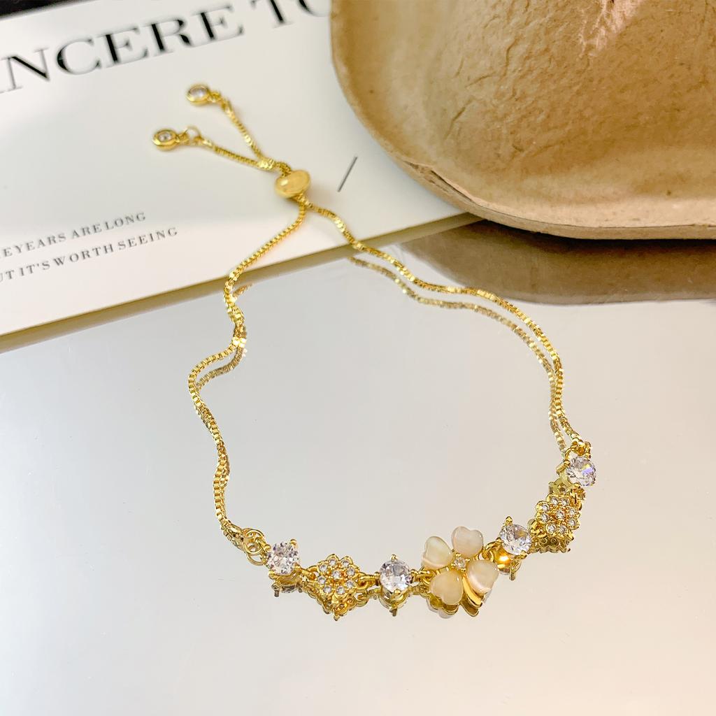 Bracelet Exquisite Light Luxury Four-leaf Clover Bracelet Ins Niche Design High-end Women's Jewelry Girlfriend Mother's Day Gift