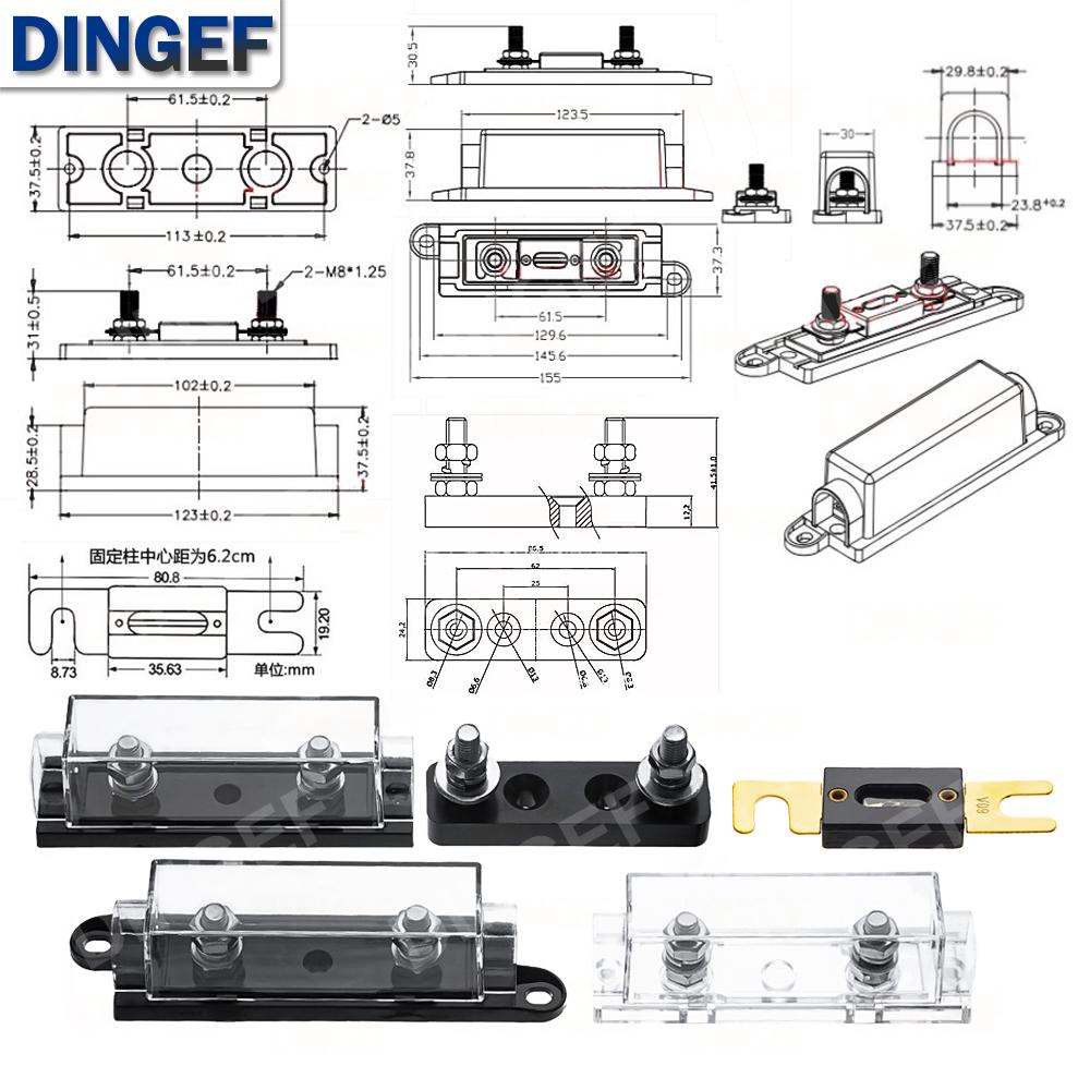 1Set ANL Fuse 60 80 100 120 275 300 400 450A 500 AMP ANS Fuse Holder Bolt-on Fuse Automotive Fuse Holders Fusible Link With Fuse