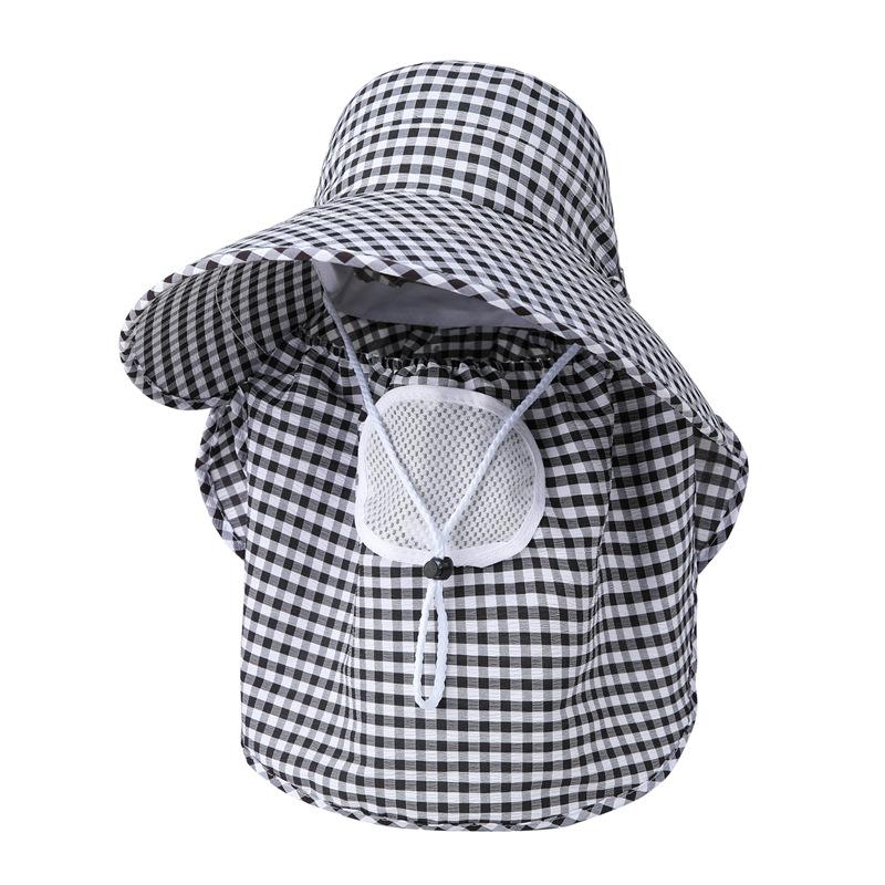 

Шляпа для сбора чая женская летняя для работы на открытом воздухе с полной защитой лица от пыли шеи для велоспорта дышащая маска большая кромка защита от солнца солнечная шляпа M（56-58cm）