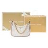 New MICHAEL KORS Jet Set Charm Canvas With Leather Shoulder Bag, Handbag, Shoulder Bag Women's Vanilla White 32H1GT9C1B-VANILLA-ACORN