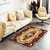 Antique Ornate Themed Rug, Red & Beige Floral Medallion Non-Slip Floor Mat for Bedroom Living Room Farmhouse Decor Carpet
