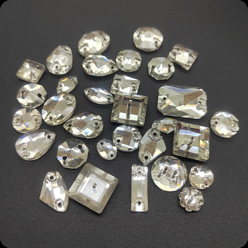 Red Resin Shiny Glass Rhinestone Stickers: Mixed Style Sewing Accents for Dancewear